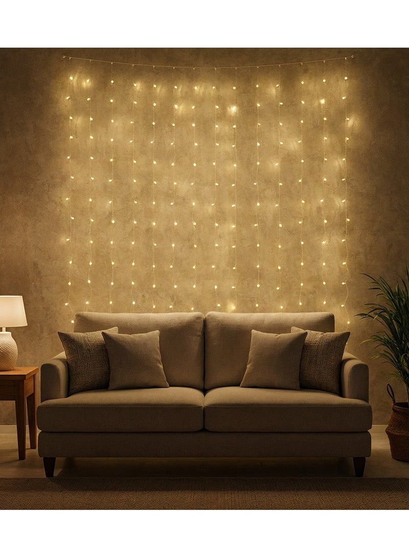 ZAYO LED Curtain Lights D8 Warm White Fairy Curtain String Lights Decorative LED Window Lights for Bedroom, Wedding Backdrop, Party, Home & Festival Decoration -  3 X 2 Meter - Image 3